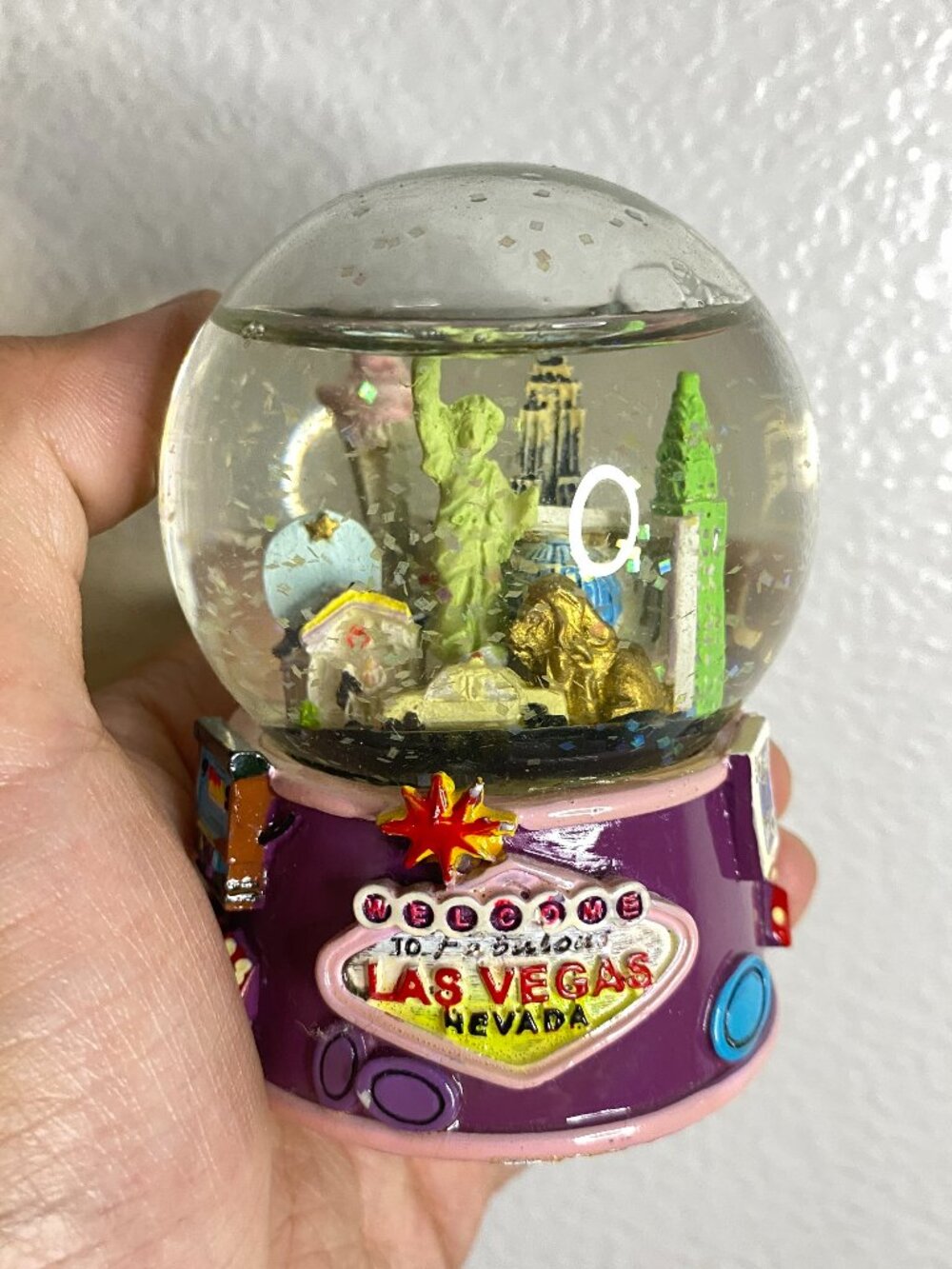 Vintage 1990s Las Vegas Nevada Snow Globe 4" Inch Antique Collectible Souvenir